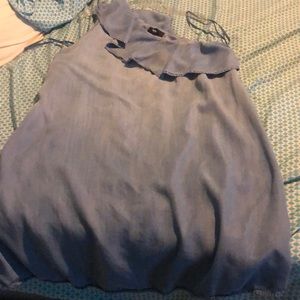 a one shoulder jean dress